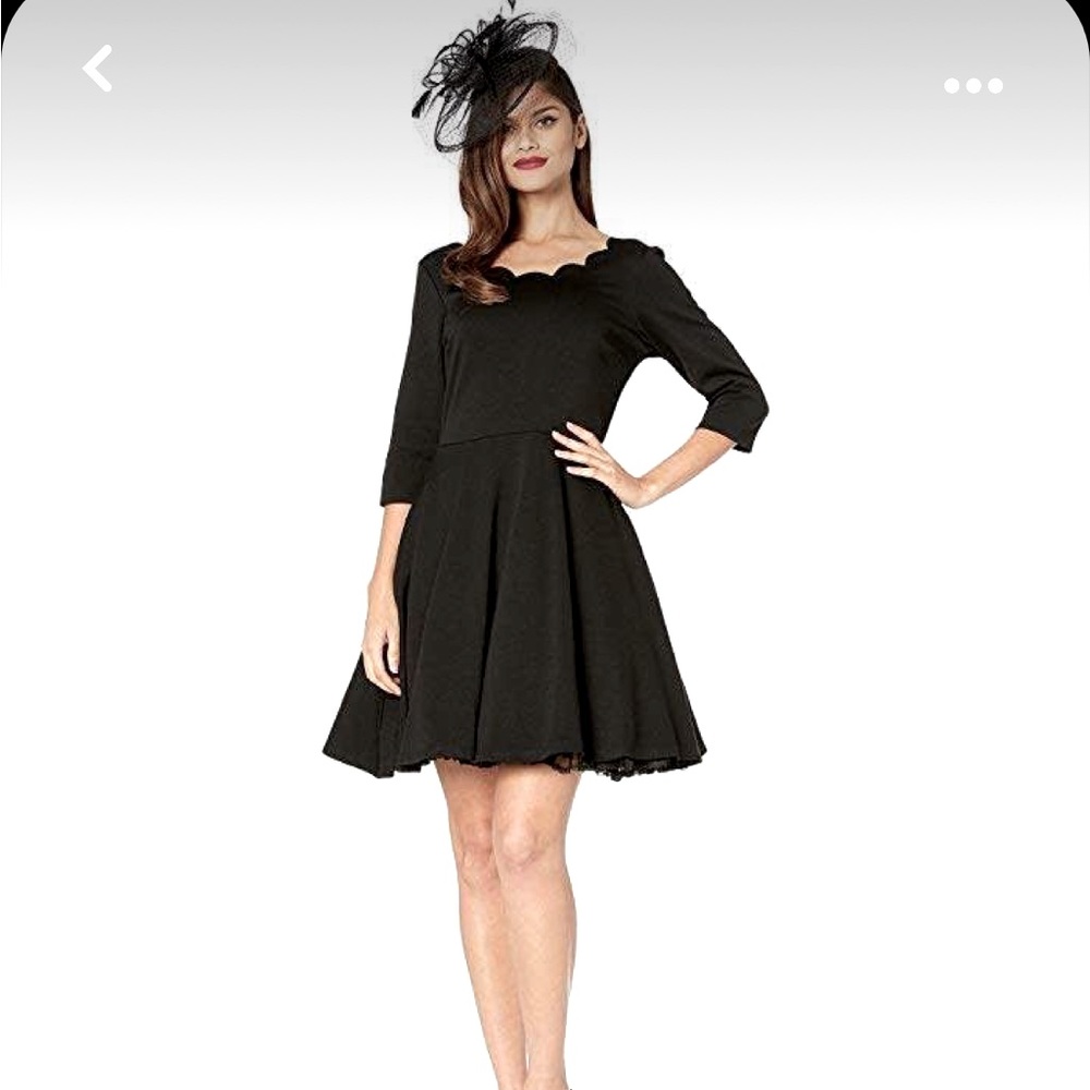 Unique Vintage 🖤 NWT 🖤 Smak Parlour Charmed  3/4 sleeve Fit & Flare dress XS